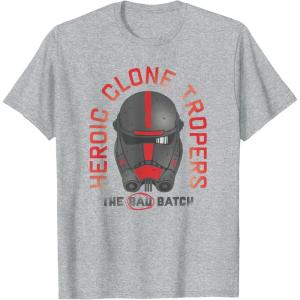 imageStar Wars The Bad Batch Hunter Heroic Clone Trooper TShirtHeather Grey