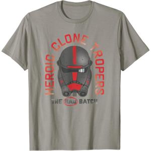 imageStar Wars The Bad Batch Hunter Heroic Clone Trooper TShirtSlate Grey