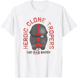 imageStar Wars The Bad Batch Hunter Heroic Clone Trooper TShirtWhite