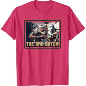 imageStar Wars The Bad Batch Ready for Battle TShirtRed Heather