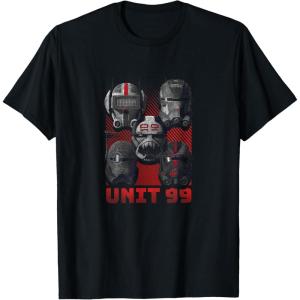 imageStar Wars The Bad Batch Unit 99 Group Shot Helmets TShirtBlack