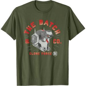 imageStar Wars The Bad Batch ampamp Co Clone Force Tech Helmet TShirtOlive Green