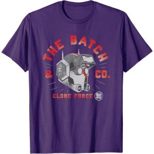 imageStar Wars The Bad Batch ampamp Co Clone Force Tech Helmet TShirtPurple