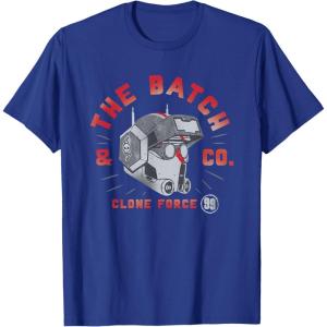 imageStar Wars The Bad Batch ampamp Co Clone Force Tech Helmet TShirtRoyal Blue