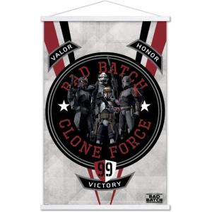 imageTrends International Star Wars The Bad Batch  Badge Wall Poster 34L x 224W Premium Unframed VersionPremium Print and White Hanger Bundle