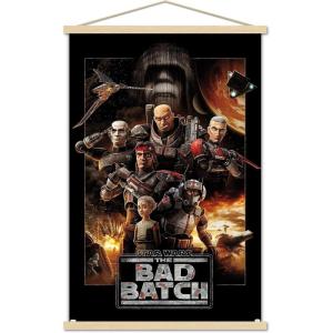 imageTrends International Star Wars The Bad Batch  One Sheet Wall Poster 34L x 224W Premium Unframed VersionPremium Print and Beechwood Hanger Bundle