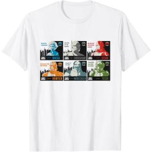 imageStar Wars The Bad Batch Faces Names and Quotes TShirtWhite
