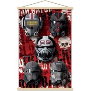 imageTrends International Star Wars The Bad BatchHelmets Wall Poster with Magnetic Frame 22375quot x 34quot Premium Print and Beechwood Hanger BundlePremium Print and Beechwood Hanger Bundle
