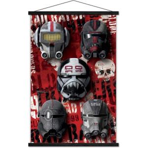 imageTrends International Star Wars The Bad BatchHelmets Wall Poster with Magnetic Frame 22375quot x 34quot Premium Print and Beechwood Hanger BundlePremium Print and Black Hanger Bundle