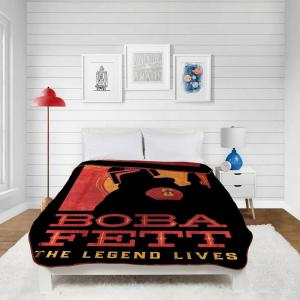 imageJay Franco Star Wars The Bad Batch Blanket  Measures 62 x 90 inches  Fade Resistant Super Soft Fleece Bedding Official Star Wars ProductBlack  Boba Fett