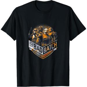 imageStar Wars The Bad Batch Group Shot Orange Logo TShirtBlack
