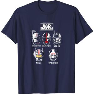 imageStar Wars The Bad Batch Helmets TShirtNavy Blue