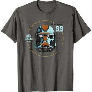 imageStar Wars The Bad Batch Season 2 Hunter Helmet Elite TShirtAsphalt Grey