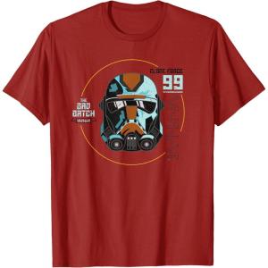 imageStar Wars The Bad Batch Season 2 Hunter Helmet Elite TShirtCranberry Red