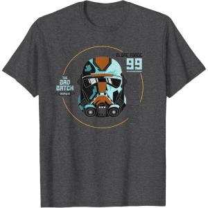 imageStar Wars The Bad Batch Season 2 Hunter Helmet Elite TShirtDark Heather Grey
