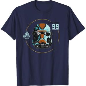 imageStar Wars The Bad Batch Season 2 Hunter Helmet Elite TShirtNavy Blue