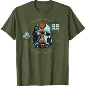 imageStar Wars The Bad Batch Season 2 Hunter Helmet Elite TShirtOlive Green