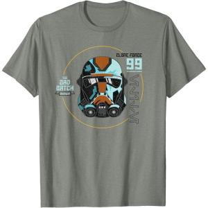 imageStar Wars The Bad Batch Season 2 Hunter Helmet Elite TShirtOlive Heather