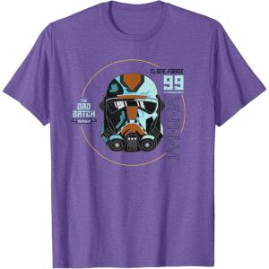 imageStar Wars The Bad Batch Season 2 Hunter Helmet Elite TShirtPurple Heather