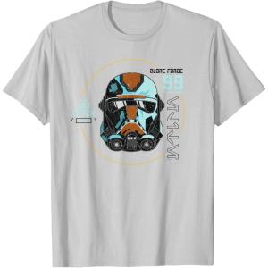imageStar Wars The Bad Batch Season 2 Hunter Helmet Elite TShirtSilver Grey