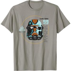 imageStar Wars The Bad Batch Season 2 Hunter Helmet Elite TShirtSlate Grey