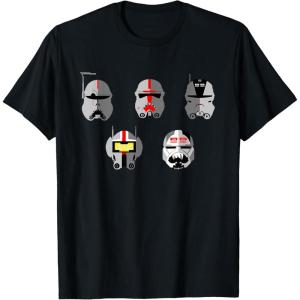 imageStar Wars The Bad Batch Clone Force 99 Helmets TShirtBlack
