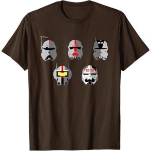 imageStar Wars The Bad Batch Clone Force 99 Helmets TShirtBrown