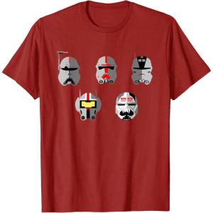 imageStar Wars The Bad Batch Clone Force 99 Helmets TShirtCranberry Red