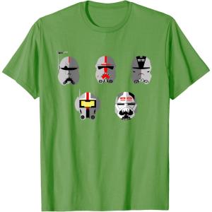 imageStar Wars The Bad Batch Clone Force 99 Helmets TShirtGrass Green