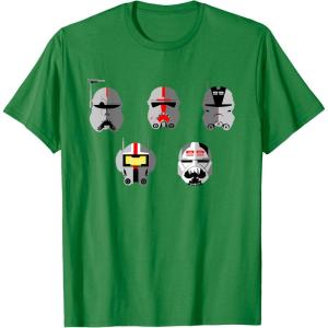 imageStar Wars The Bad Batch Clone Force 99 Helmets TShirtKelly Green