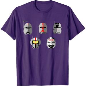 imageStar Wars The Bad Batch Clone Force 99 Helmets TShirtPurple