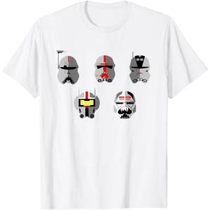 imageStar Wars The Bad Batch Clone Force 99 Helmets TShirtWhite