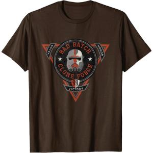 imageStar Wars The Bad Batch Clone Force Valor Victory Honor TShirtBrown