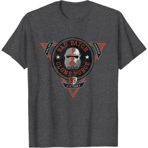 imageStar Wars The Bad Batch Clone Force Valor Victory Honor TShirtDark Heather Grey