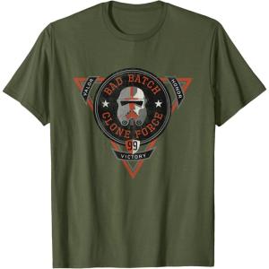 imageStar Wars The Bad Batch Clone Force Valor Victory Honor TShirtOlive Green