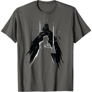 imageStar Wars ObiWan Kenobi Darth Vader Light and Dark TShirtAsphalt Grey