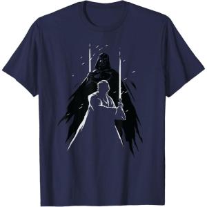 imageStar Wars ObiWan Kenobi Darth Vader Light and Dark TShirtNavy Blue