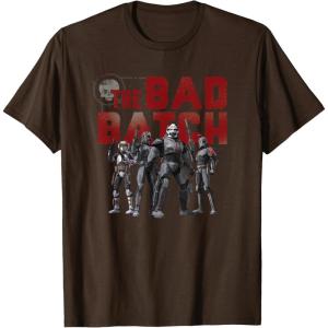 imageStar Wars The Bad Batch Wrecker Hunter Tech Crosshair TShirtBrown