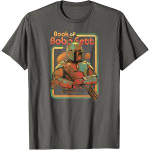 imageStar Wars The Book Of Boba Fett Twin Suns Retro Box Up TShirtAsphalt Grey