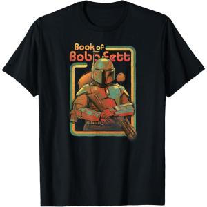 imageStar Wars The Book Of Boba Fett Twin Suns Retro Box Up TShirtBlack