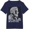 imageStar Wars Vintage ObiWan Kenobi May the Force Be With You TShirtNavy Blue