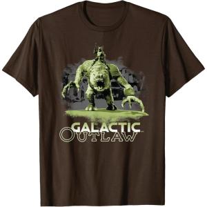 imageStar Wars The Book of Boba Fett Galactic Outlaw Rancor Rider TShirtBrown