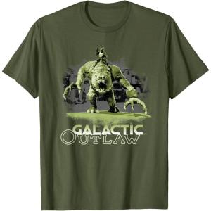 imageStar Wars The Book of Boba Fett Galactic Outlaw Rancor Rider TShirtOlive Green