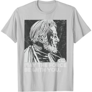 imageStar Wars Vintage ObiWan Kenobi May the Force Be With You TShirtSilver Grey