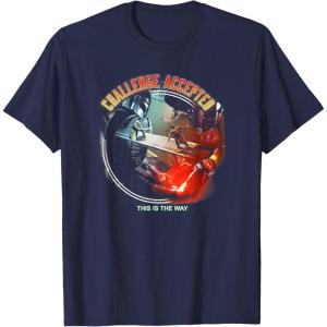 imageStar Wars The Book Of Boba Fett Challenge Accepted TShirtNavy Blue