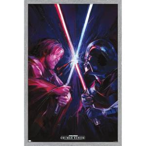 imageTrends International Star Wars ObiWan Kenobi  Duel Wall Poster 22375quot x 34quot Premium Unframed VersionGray Framed Version