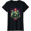 imageStar Wars The Book Of Boba Fett Group Retro Mandalorians TShirtBlack