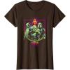 imageStar Wars The Book Of Boba Fett Group Retro Mandalorians TShirtBrown
