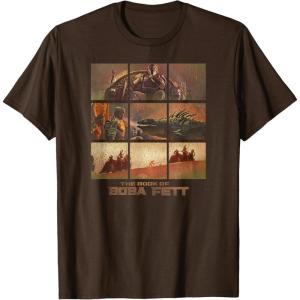 imageStar Wars The Book Of Boba Fett Story Sketches Box Up TShirtBrown