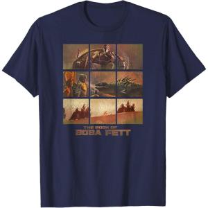 imageStar Wars The Book Of Boba Fett Story Sketches Box Up TShirtNavy Blue